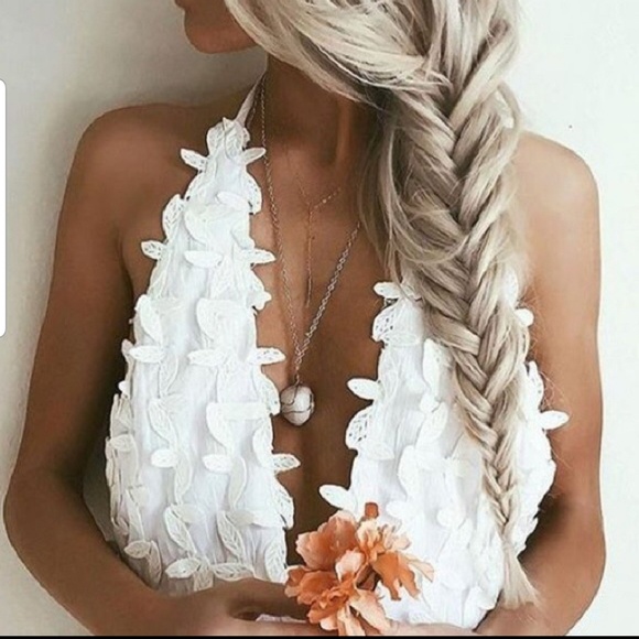 White Ivory Floral Petal Dress - Picture 3 of 5